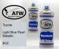 Preview: Toyota, Light Blue Pearl Metallic, 8G2: 400ml Sprühdose + 400ml Klarlack - Set, von ATW Autoteile West.